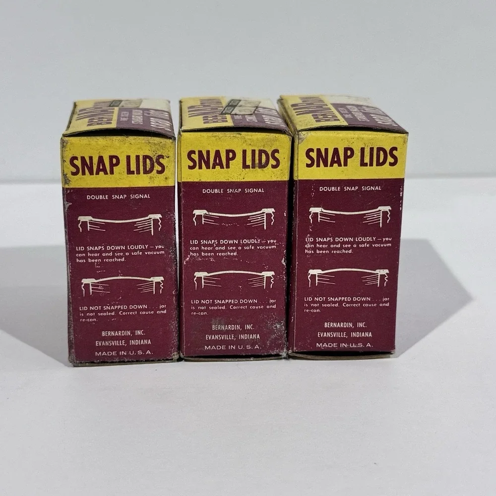 3 Boxes‎ Of Vintage BerNARdin Standard Mason Snap Lids New 36 In Total